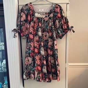 Entro Floral Puff Sleeve Kids Dress